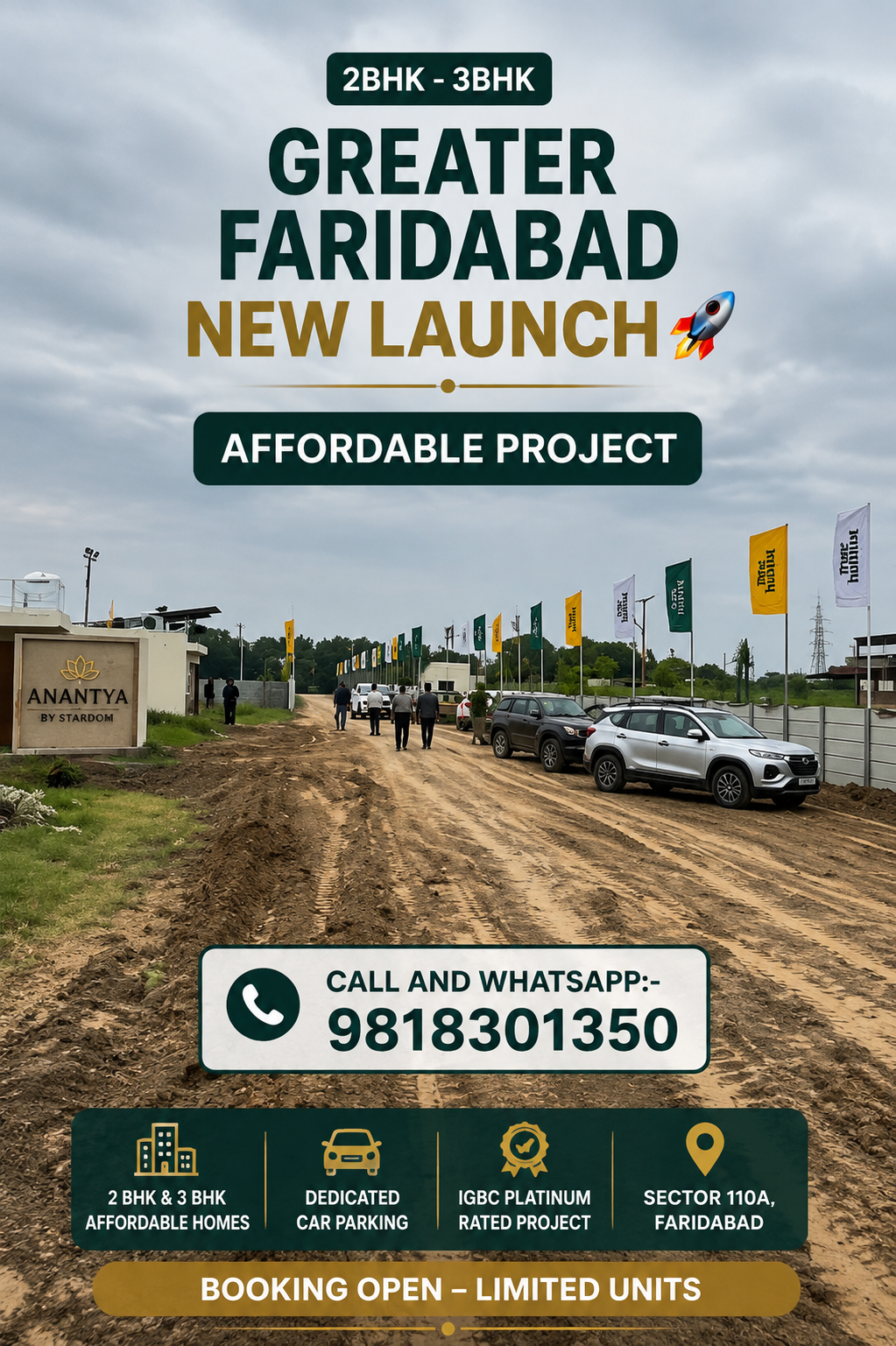 Anantya True Habitat Sector 110A Faridabad site and road