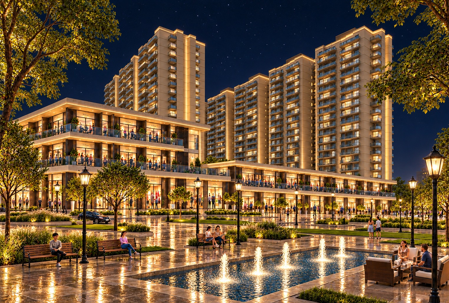 Upcoming Double Heights shops on 90 metre wide road in Sector 97 Faridabad